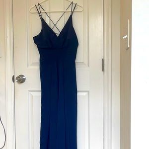 Lulus Womens Blue Pants Romper w/ Slits in Front 🔥😍